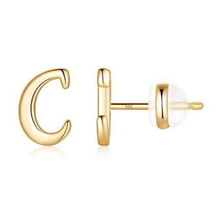 Foto 2 | Foto 2 | Pendientes Huoguo Gold 26 Con Forma De Alfabeto Chapados En Oro Para Mujer - Venta Internacional.