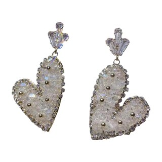 Foto 1 | Foto 1 | Pendientes De Tuerca Huoguo Diamond Hollow Love Con Incrustaciones De Diamantes De Imitación - Venta Internacional.