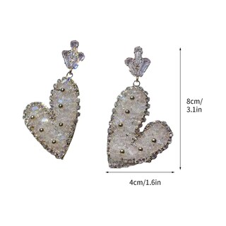 Foto 3 | Foto 3 | Pendientes De Tuerca Huoguo Diamond Hollow Love Con Incrustaciones De Diamantes De Imitación - Venta Internacional.