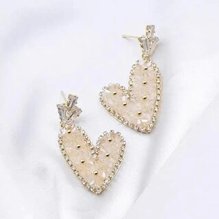 Foto 4 | Foto 4 | Pendientes De Tuerca Huoguo Diamond Hollow Love Con Incrustaciones De Diamantes De Imitación - Venta Internacional.