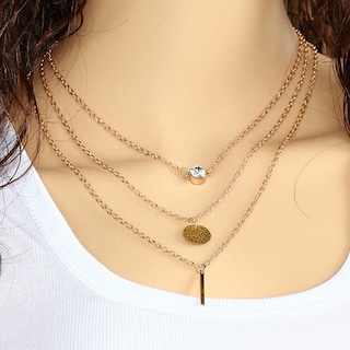 Foto 3 | Foto 3 | Collar Huoguo Gargantilla Con Colgante De Estrella Lunar Para Mujer Oro Y Plata - Venta Internacional.