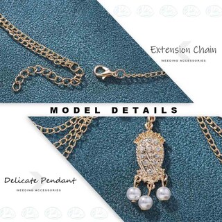 Foto 4 | Foto 4 | Cadena Para La Cabeza Huoguo Borla Perla Oro Y Cristal Boda - Venta Internacional.