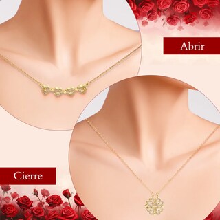 Foto 4 | Foto 4 | Collar Belug Dama Corazón Y Trébol Mujer 18k Oro De Caja De Regalo Rojo