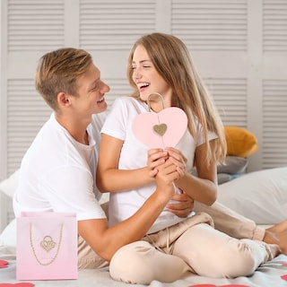 Foto 5 | Foto 5 | Collar Lab.g Dama Corazón Y Trébol Mujer 18k Oro De Caja De Regalo Rosa