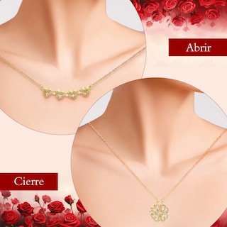 Foto 4 | Foto 4 | Collar Lab.g Dama Corazón Y Trébol Mujer 18k Oro De Caja De Regalo Rojo