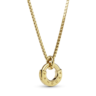 Foto 2 | Foto 2 | Collar Collier Y Colgante I-d Pandora Signature Oro 14k 352229c00 Baño De Oro 14k Joyería De Lujo Para Mujer Ideal Para Regalo