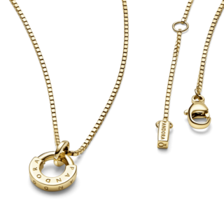 Foto 3 | Foto 3 | Collar Collier Y Colgante I-d Pandora Signature Oro 14k 352229c00 Baño De Oro 14k Joyería De Lujo Para Mujer Ideal Para Regalo