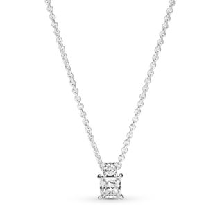Foto 1 | Foto 1 | Collar Pandora Círculo Y Cuadrado Brillantes Joya Original 390048c01 Joyería De Lujo Para Mujer Ideal Para Regalo Elegante