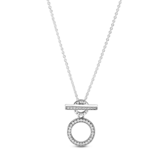 Foto 1 | Foto 1 | Collar Pandora Barra T Con Doble Aro Joya Original 399039c01 Cierre Barra T Moderno Joyería De Lujo Mujer Ideal