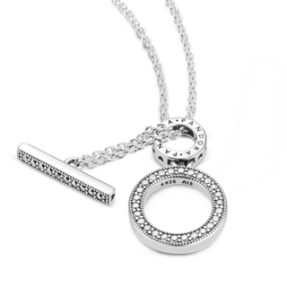 Foto 4 | Foto 4 | Collar Pandora Barra T Con Doble Aro Joya Original 399039c01 Cierre Barra T Moderno Joyería De Lujo Mujer Ideal