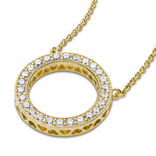 Foto 4 | Foto 4 | Collar Pandora Círculo De Brillo Recubrimiento En Oro De 14k 367121cz Baño De Oro 14k Joyería De Lujo Mujer Ideal