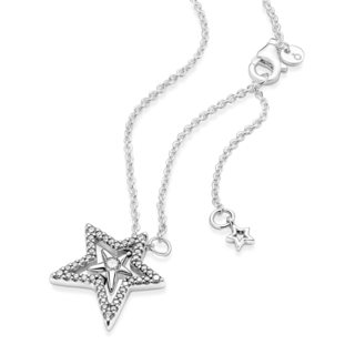 Foto 4 | Foto 4 | Collar Pandora En Plata De Ley Estrella Asimétrica En Pavé 390020c01 Joyería De Lujo Para Mujer Ideal Para Regalo Elegante