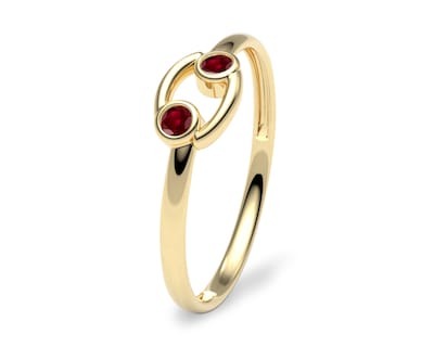 Foto 1 | Foto 1 | Anillo del Zodiaco Cáncer Amelie Joyas Oro 10k Piedra Roja Nro. 8-8.5
