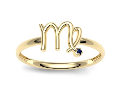Foto 2 | Foto 2 | Anillo Del Zodiaco Virgo Amelie Joyas Oro 10k Piedra Azul Nro. 7-7.5