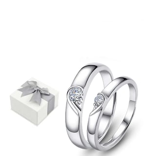 Foto 1 | Foto 1 | Anillo de Plata Fina 925 Corazón 2 Piezas