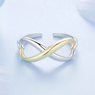 Foto 4 | Foto 4 | Anillo Chulada, Infinito Duo De Plata .925 Con Chapa De Platino