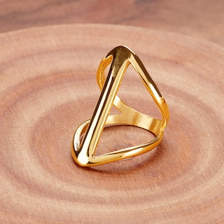 Foto 6 | Foto 6 | Anillo West Coast Jewelry Elya De Acero Inoxidable Chapado En Oro - Venta Internacional.