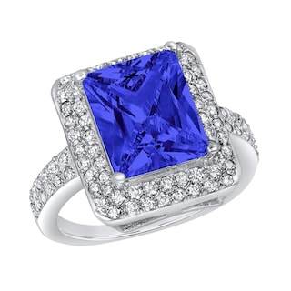 Foto 1 | Foto 1 | Anillo De Plata De Ley 925 Con Circonita Cúbica Azul Montana De West Coast Jewelry - Venta Internacional.