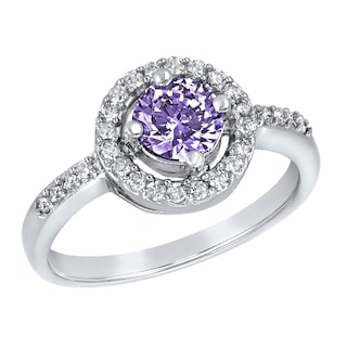 Foto 1 | Foto 1 | Anillo De Plata De Ley Con Amatista Con Circonita Cúbica De West Coast Jewelry - Venta Internacional.