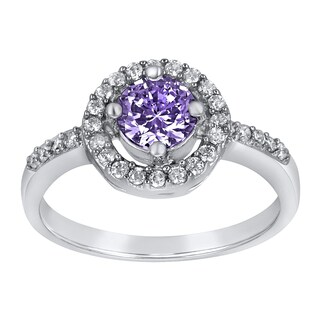 Foto 2 | Foto 2 | Anillo De Plata De Ley Con Amatista Con Circonita Cúbica De West Coast Jewelry - Venta Internacional.