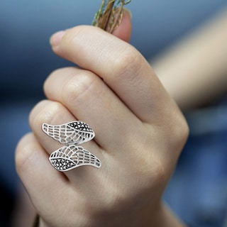 Foto 4 | Foto 4 | Anillo West Coast Jewelry Elya Leaf Wrap De Acero Inoxidable - Venta Internacional.