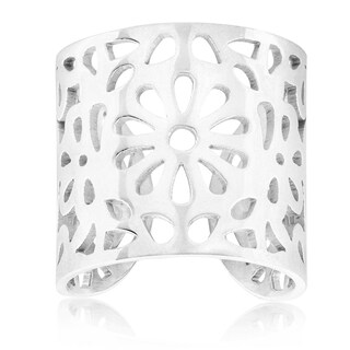 Foto 1 | Foto 1 | Anillo West Coast Jewelry Elya Floral Brazalete De Acero Inoxidable - Venta Internacional.