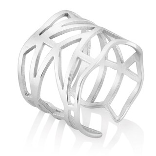 Foto 2 | Foto 2 | Anillo West Coast Jewelry Elya Geométrico De Acero Inoxidable - Venta Internacional.