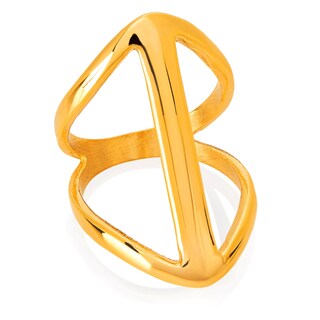 Foto 1 | Foto 1 | Anillo West Coast Jewelry Elya De Acero Inoxidable Chapado En Oro - Venta Internacional.