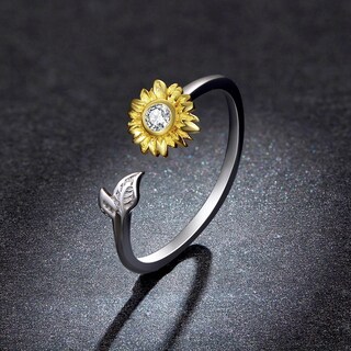 Foto 4 | Foto 4 | Anillo Chulada, Flor Girasol De Plata .925 Con Chapa De Platino, Se Pude Mojar