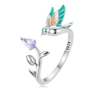 Foto 1 | Foto 1 | Anillo Chulada  Colibrí De Plata .925 Con Chapa De Platino  Se Pude Mojar
