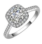 Joyería Xtellar: Anillos De Compromiso De Estilo Soleste - Corte Cojín - Joyas De Lujo Resistentes Y Diarias Para Novias Y Bodas