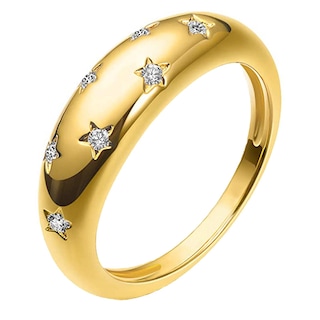 Foto 1 | Foto 1 | Anillo Huoguo Chapado En Oro De 18 Quilates Con 7 Circonitas Para Mujer - Venta Internacional.