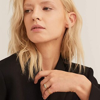 Foto 4 | Foto 4 | Anillo Huoguo Chapado En Oro De 18 Quilates Con 7 Circonitas Para Mujer - Venta Internacional.