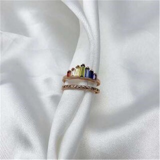 Foto 1 | Foto 1 | Anillo Huoguo Fashionable Con Microdiamante Arcoíris De Plata 925 - Venta Internacional.
