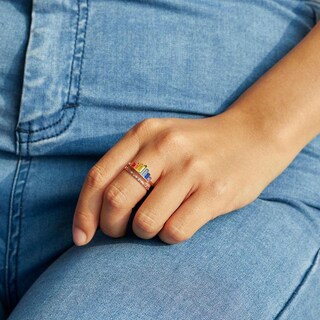 Foto 3 | Foto 3 | Anillo Huoguo Fashionable Con Microdiamante Arcoíris De Plata 925 - Venta Internacional.