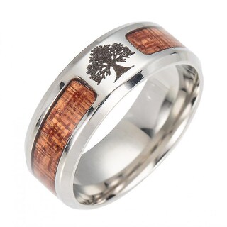 Foto 1 | Foto 1 | Anillo De Boda Ring Huoguo Negro Con Parte Superior Plana De Acero Inoxidable - Venta Internacional.