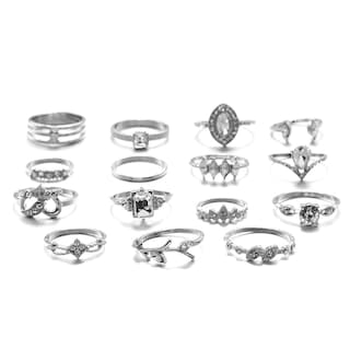 Foto 5 | Foto 5 | Set De 15 Anillos Huoguo Bohemian Alloy Para Mujer En Color Plateado - Venta Internacional.