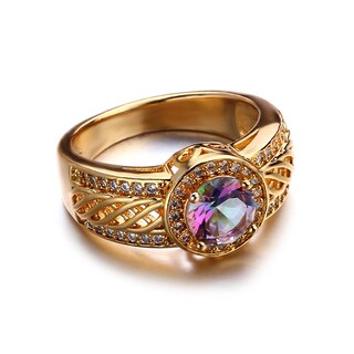Foto 2 | Foto 2 | Anillo Huoguo Con Incrustaciones De Piedra Colorida Europea Galvanizada En Oro - Venta Internacional.