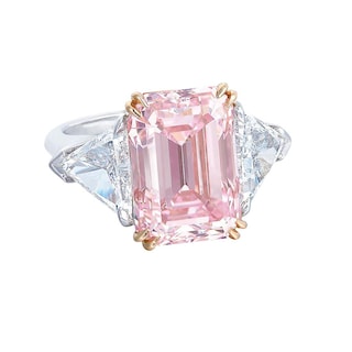 Foto 1 | Foto 1 | Anillo Huoguo Exquisito Diamante Rosa Geométrico Para Mujer - Venta Internacional.