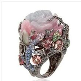 Foto 2 | Foto 2 | Anillo Huoguo Rosa Vintage De Lujo Con Diamantes Para Mujer - Venta Internacional.