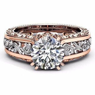 Foto 3 | Foto 3 | Anillo Huoguo Fashion Para Mujer Con Separación De Colores En Oro Rosa - Venta Internacional.
