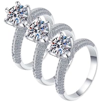 Anillo Brillantehigh Monaco Mxgrr-008 3 Piezas Plata