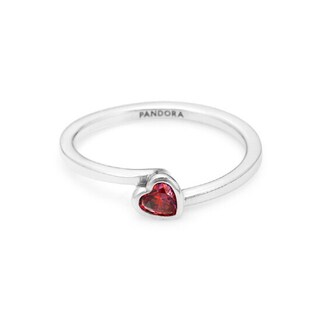 Foto 4 | Foto 4 | Anillo Pandora Solitario Corazón Inclinado Rojo Original 199267c01 Joyería De Lujo Para Mujer Ideal Para Regalo Elegante