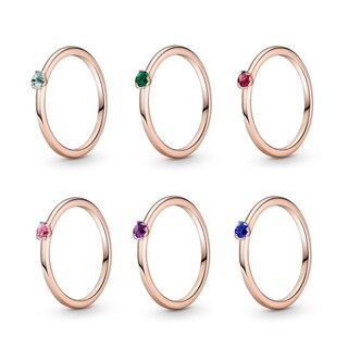 Foto 5 | Foto 5 | Anillo Pandora Solitario Rosa Recubrimiento En Oro Rosa 14k 189259c03 Baño De Oro Rosa 14k Joyería De Lujo Para Mujer Ideal