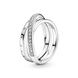 Foto 1 | Foto 1 | Anillo Pandora De Banda Triple Cruzado Con Pavé Original 199057c01 Joyería De Lujo Para Mujer Ideal Para Regalo Elegante