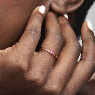 Foto 6 | Foto 6 | Anillo Pandora Solitario Rosa Recubrimiento En Oro Rosa 14k 189259c03 Baño De Oro Rosa 14k Joyería De Lujo Para Mujer Ideal