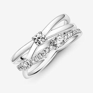 Foto 1 | Foto 1 | Anillo Pandora Banda Triple Resplandeciente Original 199400c01 Joyería De Lujo Para Mujer Ideal Para Regalo Elegante