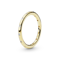 Anillo Pandora Oro 14k Sencillo Reluciente Original Exclusivo 150178cz Baño De Oro 14k Joyería De Lujo Mujer Ideal