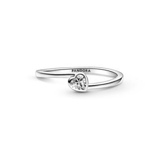 Foto 2 | Foto 2 | Anillo Pandora Solitario Corazón Inclinado Transparente 199267c02 Joyería De Lujo Para Mujer Ideal Para Regalo Elegante
