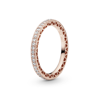 Foto 1 | Foto 1 | Anillo Pandora Corazones De Recubrimiento En Oro Rosa De 14k 180963cz Baño De Oro Rosa 14k Joyería De Lujo Para Mujer Ideal